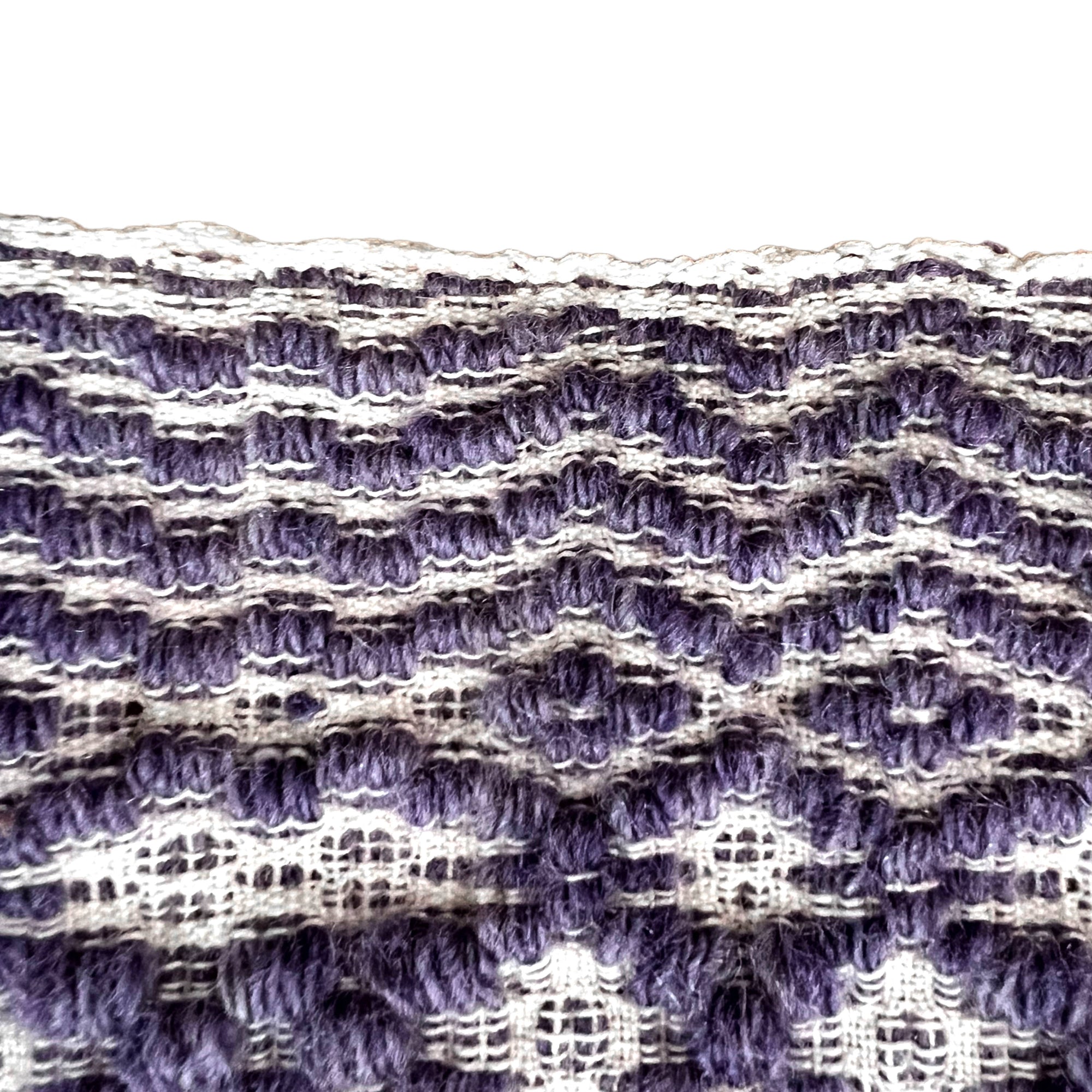 Antique Overshot Coverlet 19th c Textile Purple and White