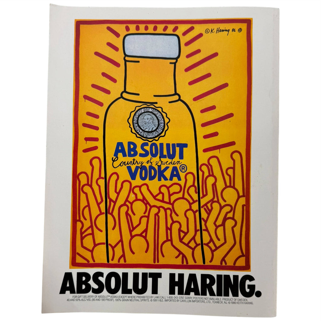 Keith Haring Absolut Vodka advertisement on back cover of Vogue February 1993