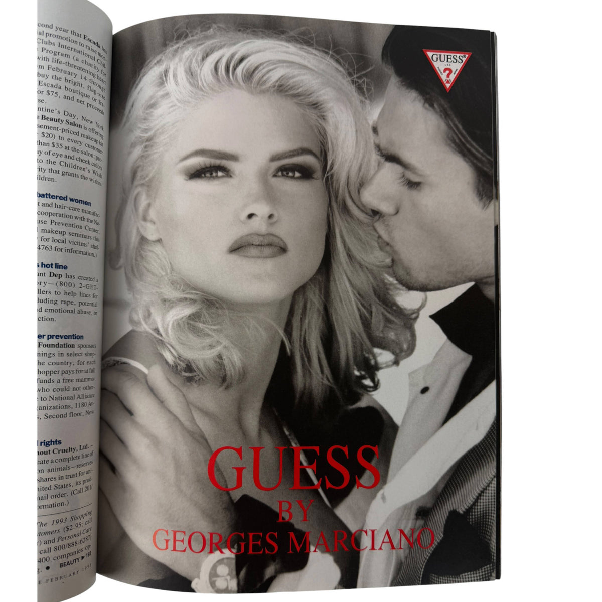 Anna Nicole Smith Guess by Georges Marciano advertisement in Vogue February 1993