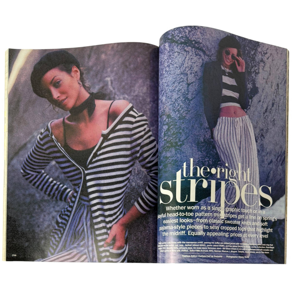 Christy Turlington The Right Stripes fashion editorial photographed by Dewey Nicks in Vogue February 1993