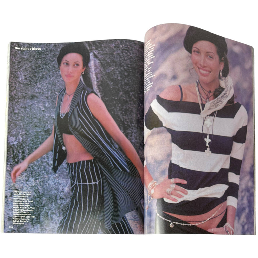 Christy Turlington striped spring fashion in The Right Stripes editorial Vogue February 1993