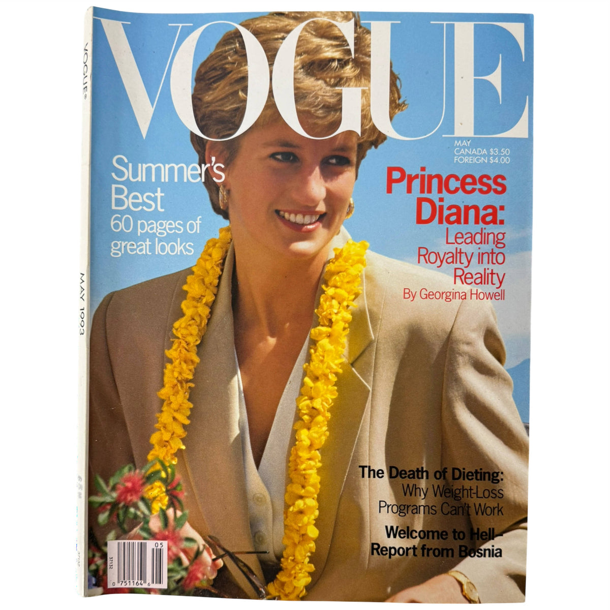 Vintage Vogue May 1993 magazine Princess Diana cover