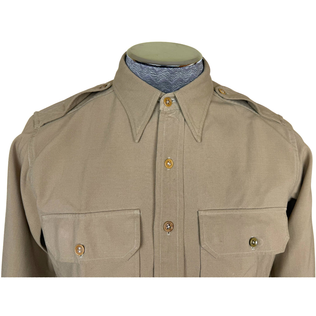 WWII US Regulation Army Officer’s Shirt OD Fine Wool Sz S M