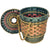 Native American Wabanaki Ash Splint Lidded Basket Sweetgrass