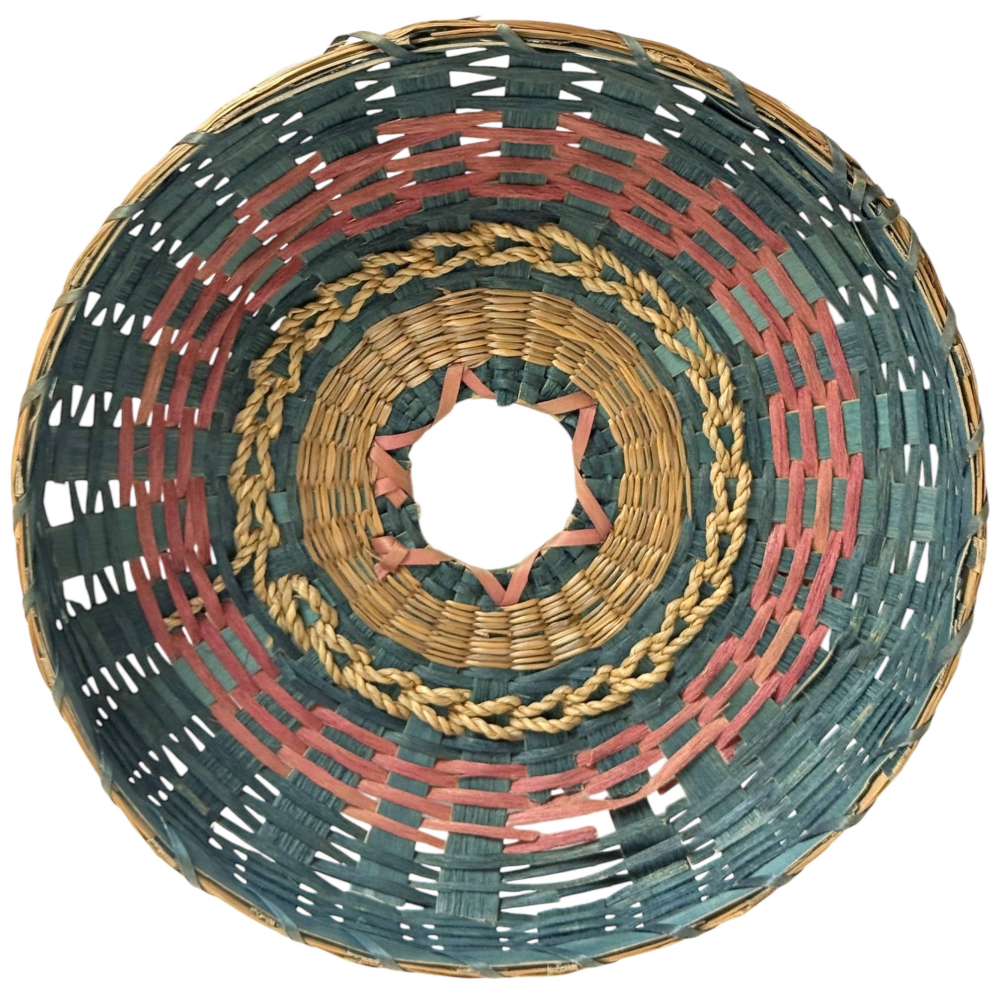 Native American Wabanaki Ash Splint Lidded Basket Sweetgrass