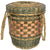 Native American Wabanaki Ash Splint Lidded Basket Sweetgrass