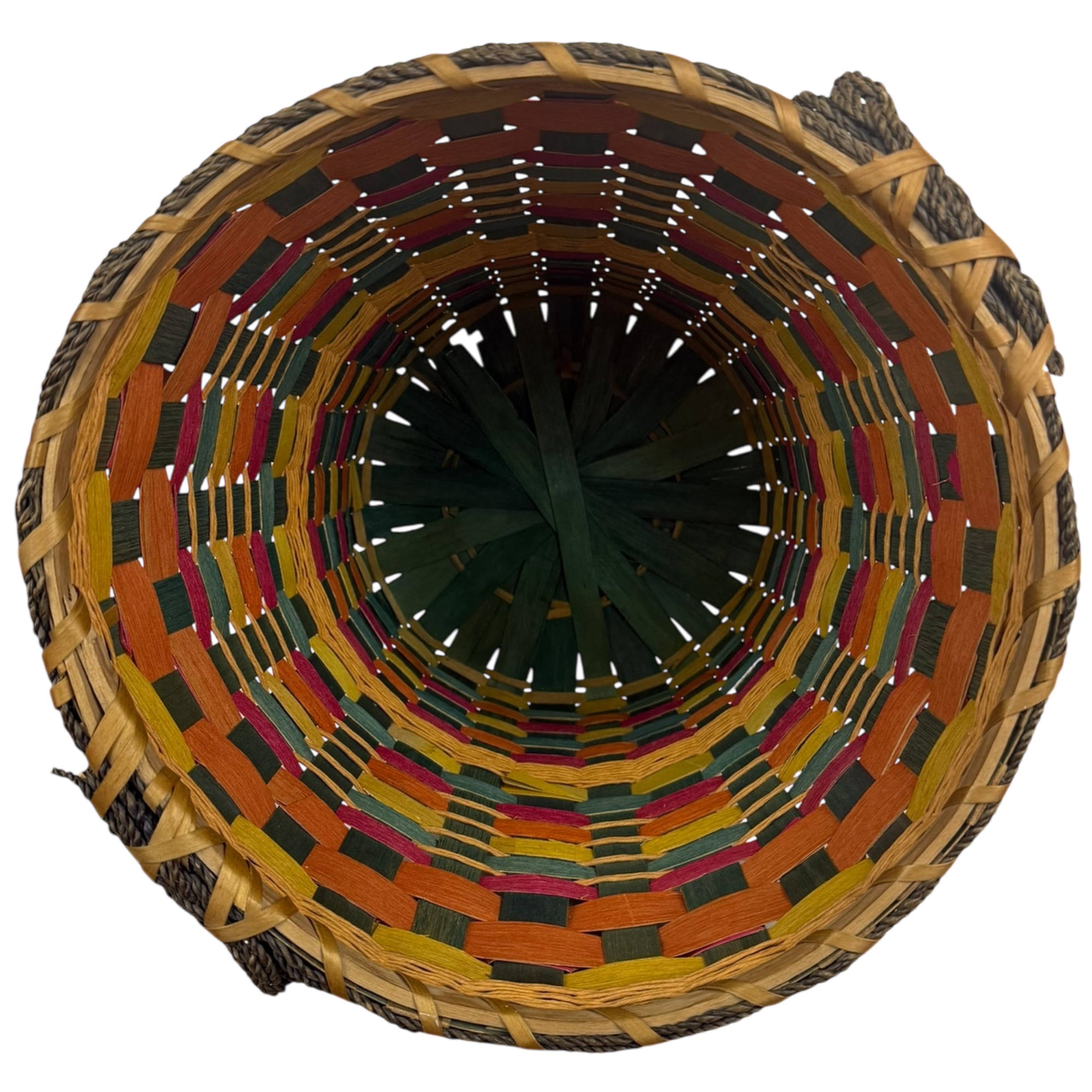 Vintage 1930s Native American Wastepaper Basket Wabanaki 11”