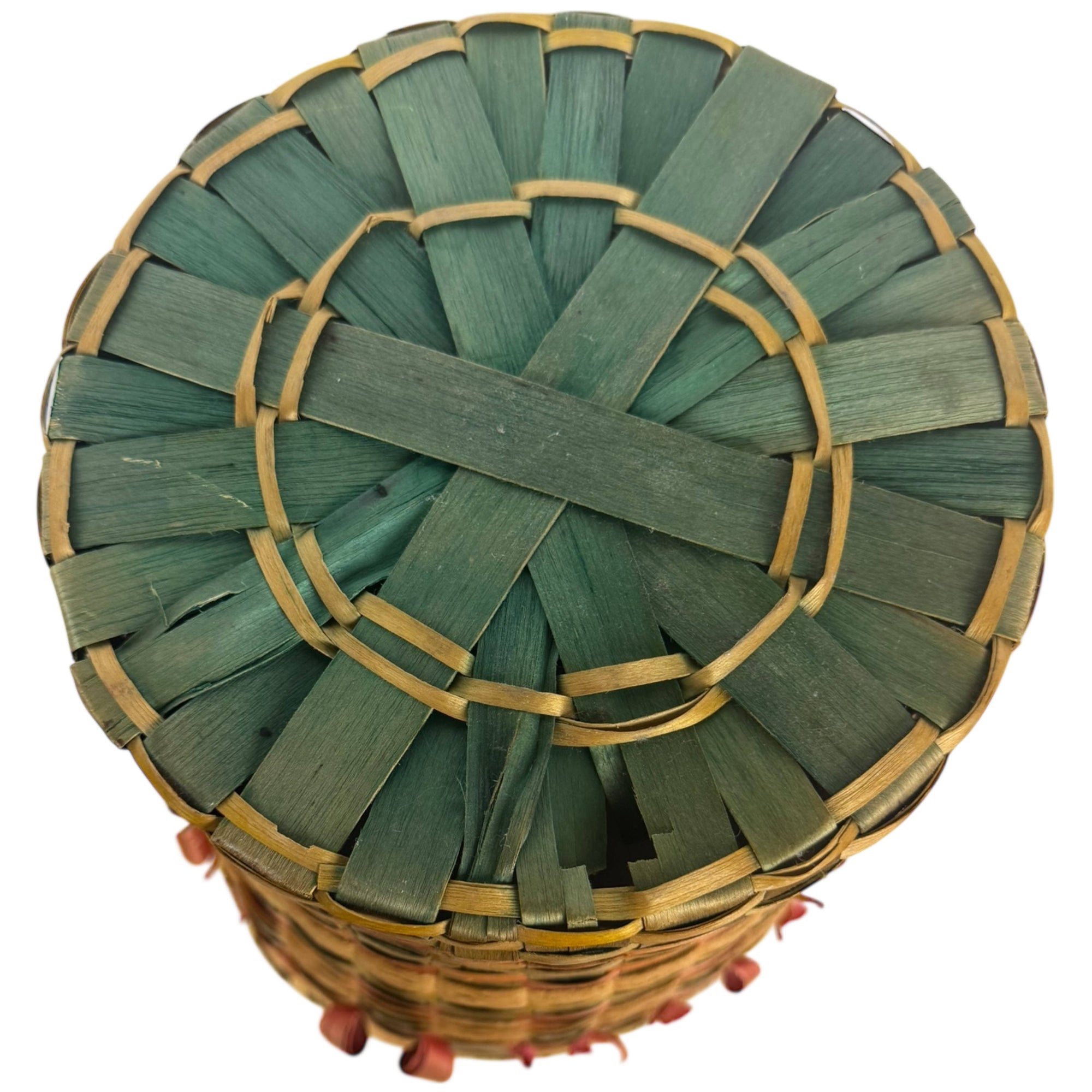 Vintage 1930s Native American Wastepaper Basket Wabanaki 11”