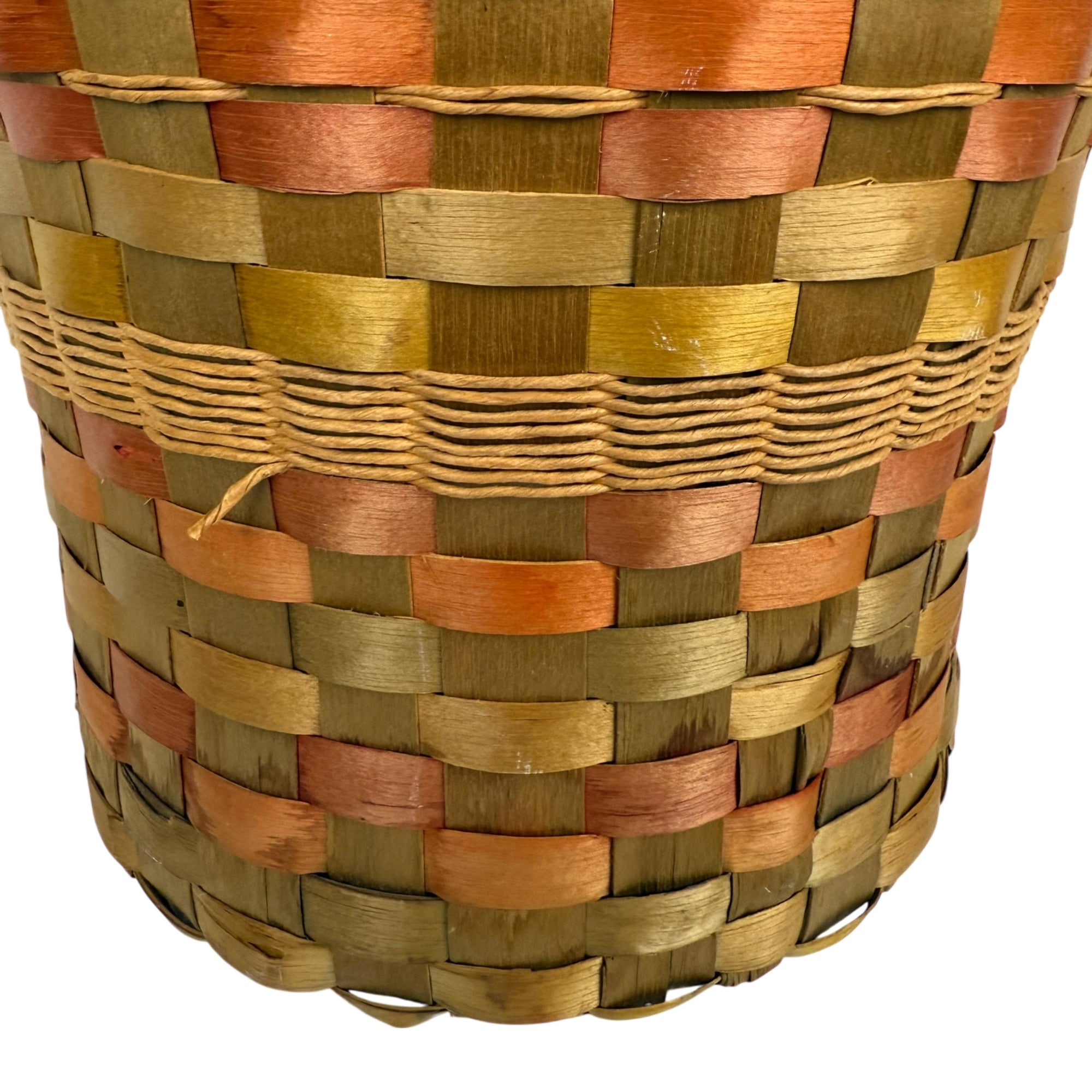 Vintage 1930s Native American Wastepaper Basket Wabanaki 11”