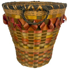Vintage 1930s Native American Wastepaper Basket Wabanaki 11”