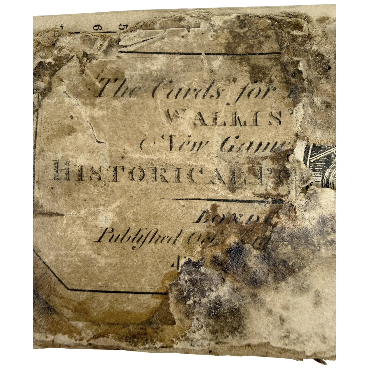 John Wallis Historical Cards original worn paper label