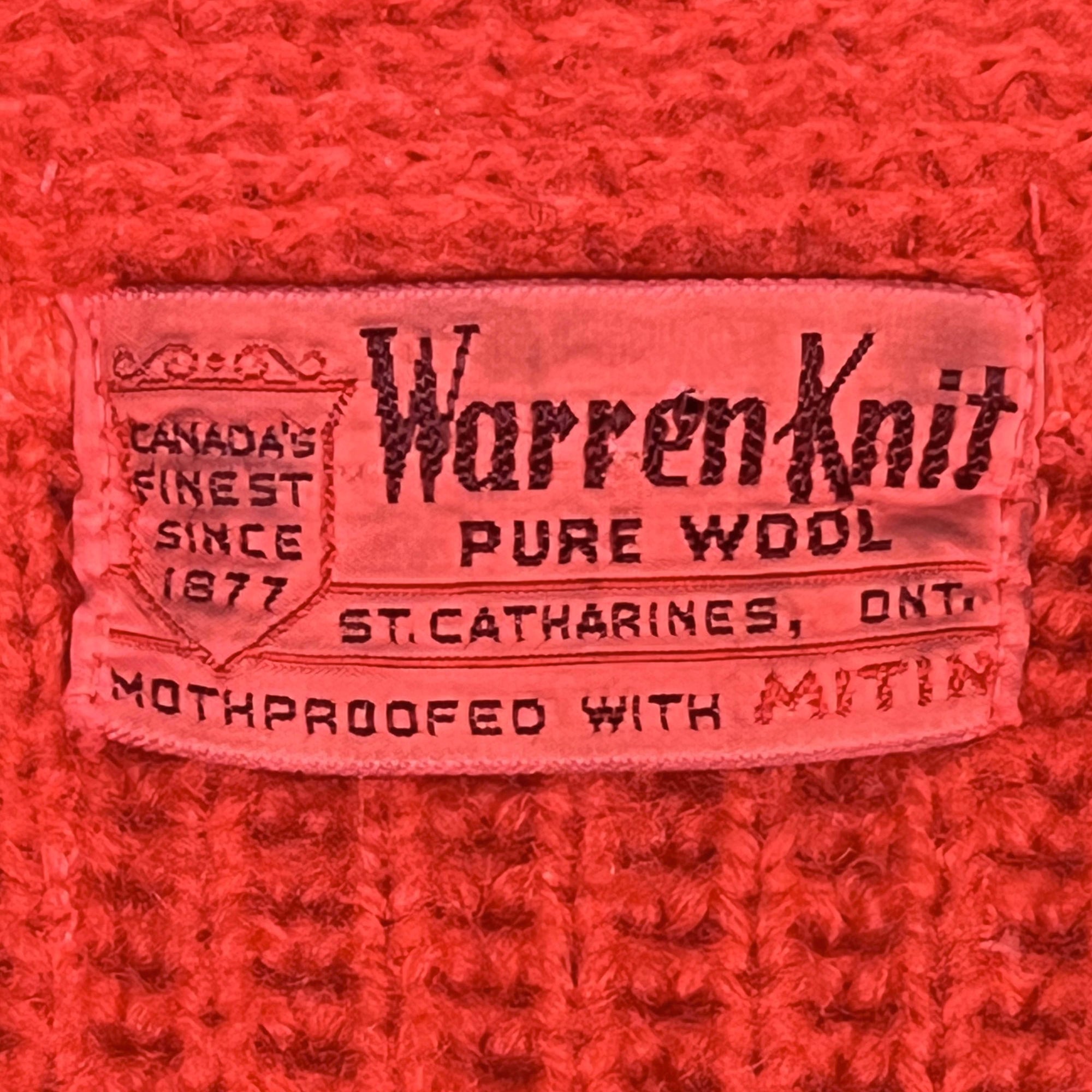Vintage 1950s Mens Cardigan Sweater Orange Wool Knit Sz M