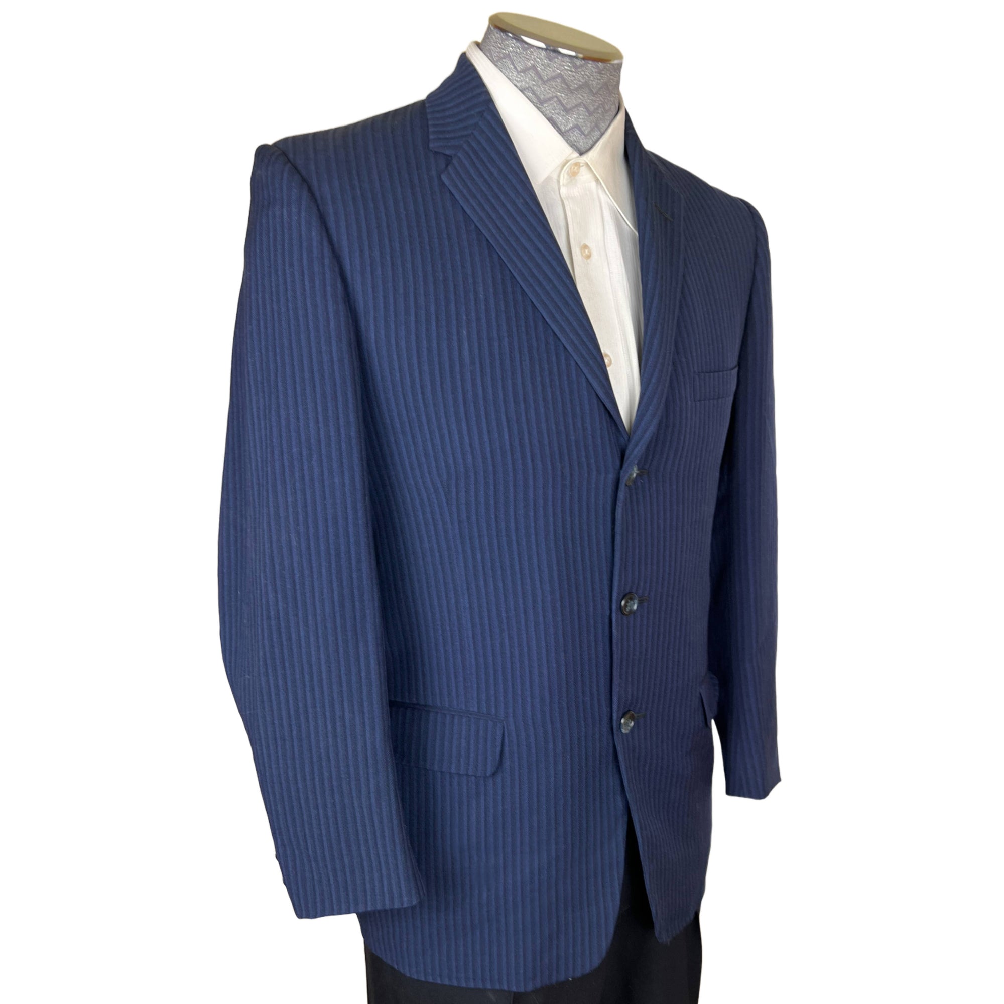 Vintage 1950s Striped Blazer Suit Jacket British Worsted M