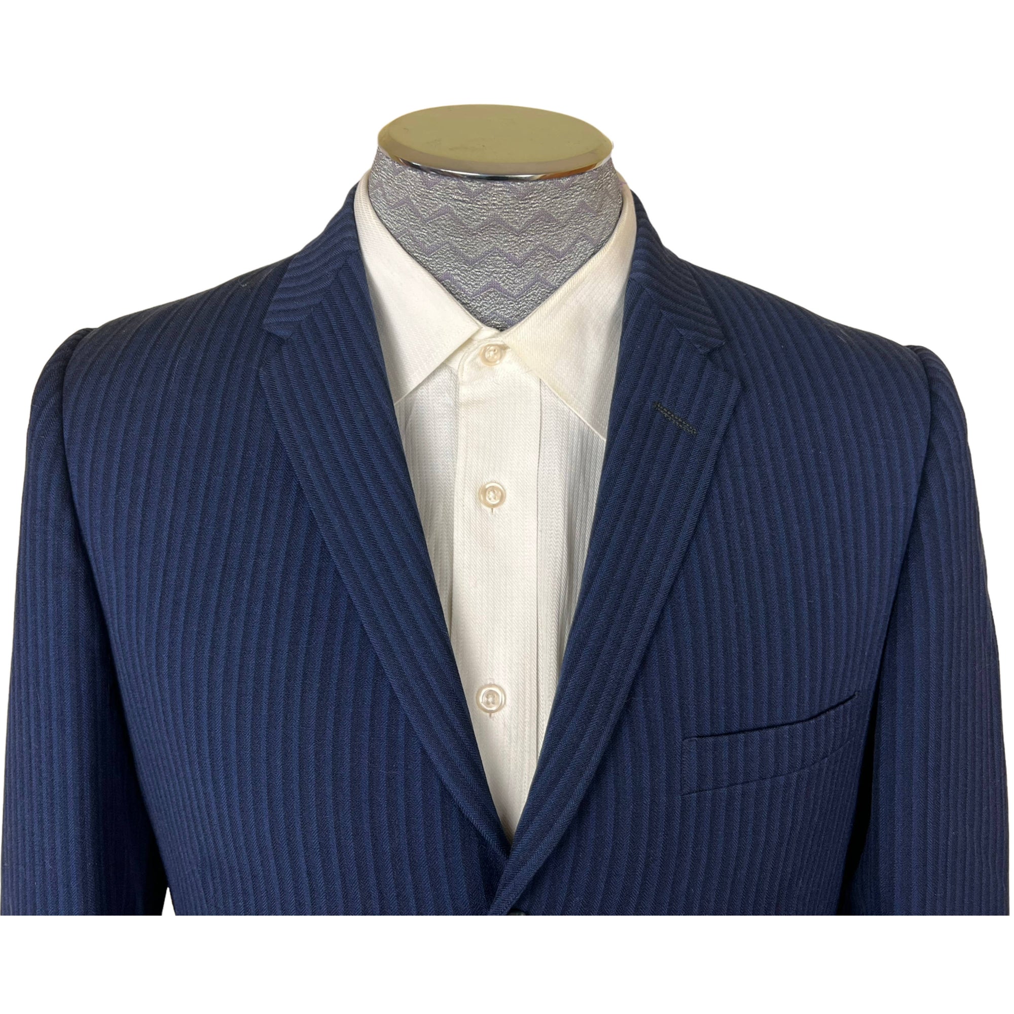 Vintage 1950s Striped Blazer Suit Jacket British Worsted M