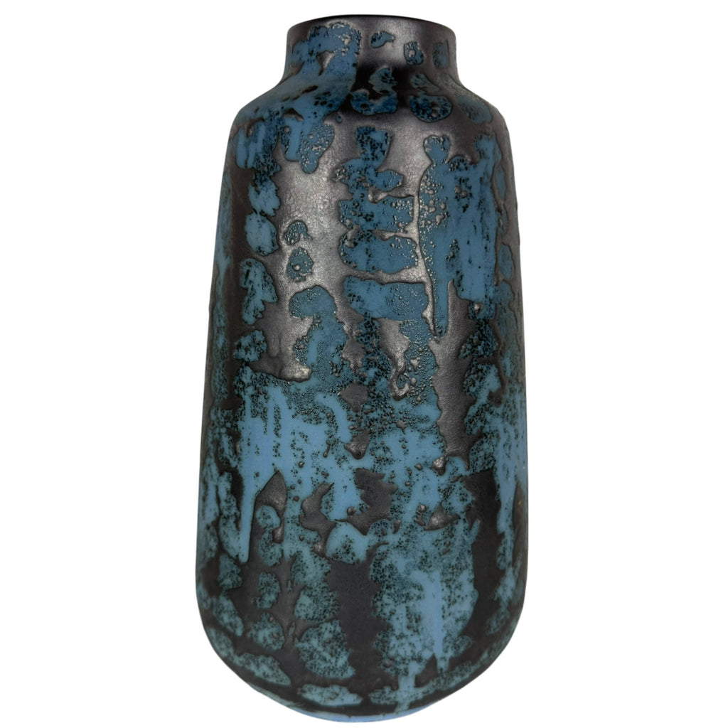 Vintage West German Pottery Vase Blue Fat Lava Glaze 1268-27