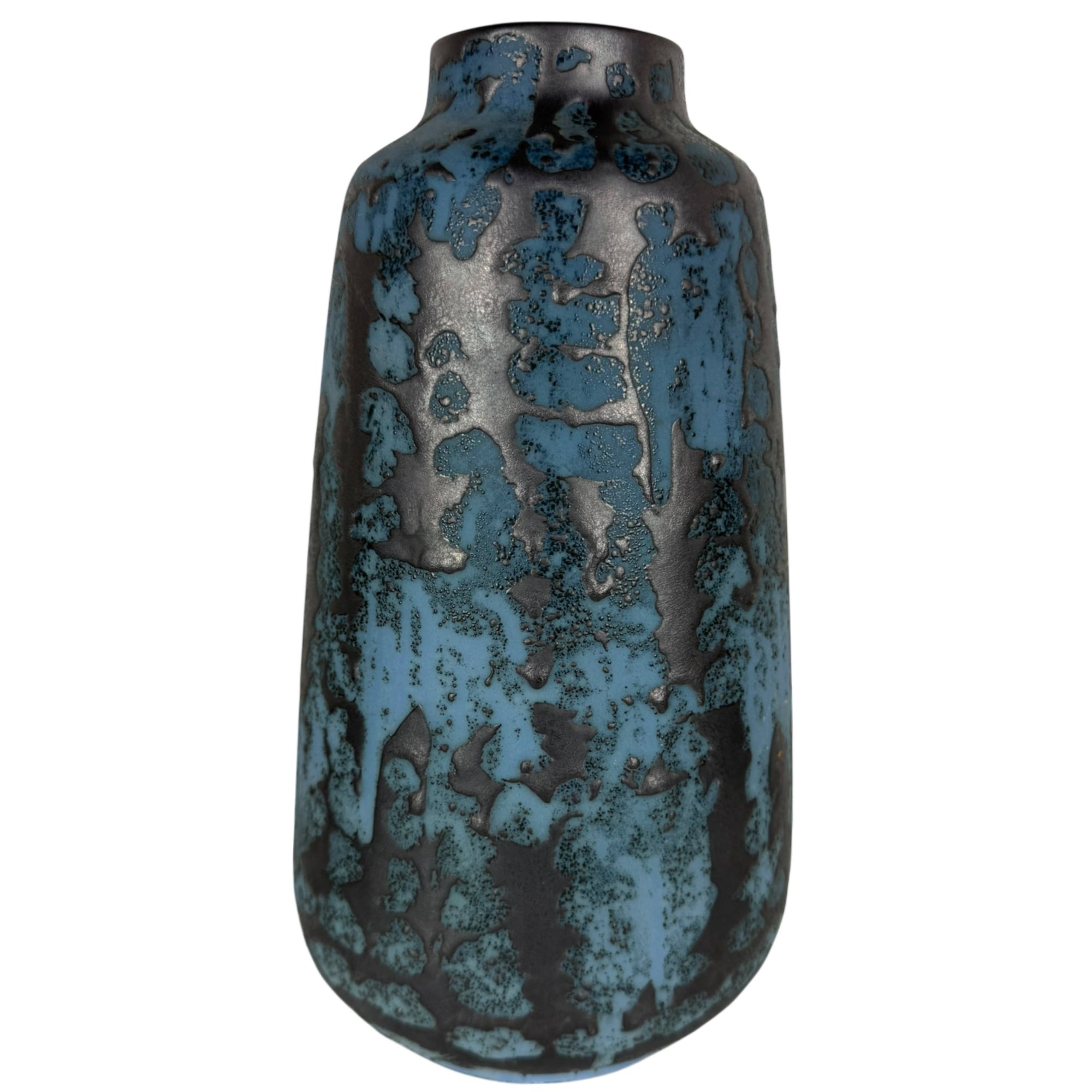 Vintage West German Pottery Vase Blue Fat Lava Glaze 1268-27