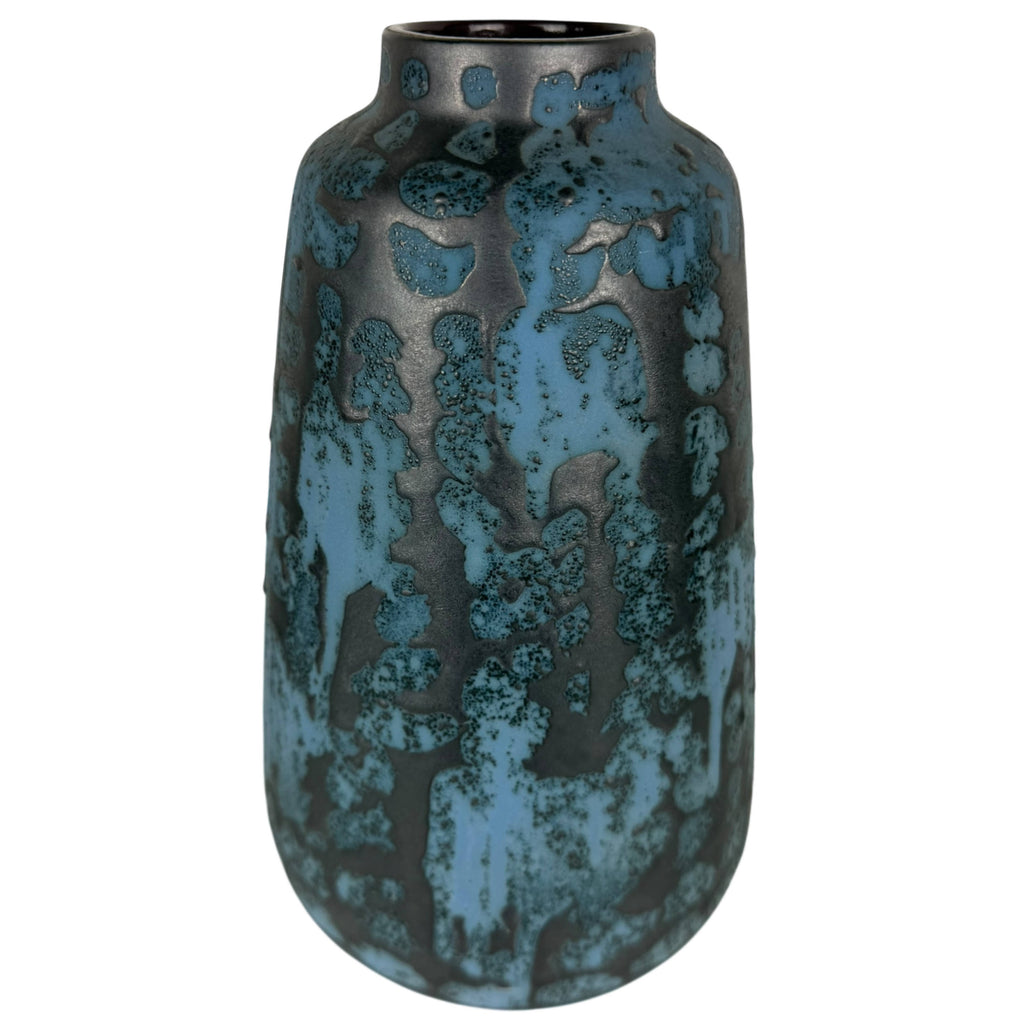 Vintage West German Pottery Vase Blue Fat Lava Glaze 1268-27