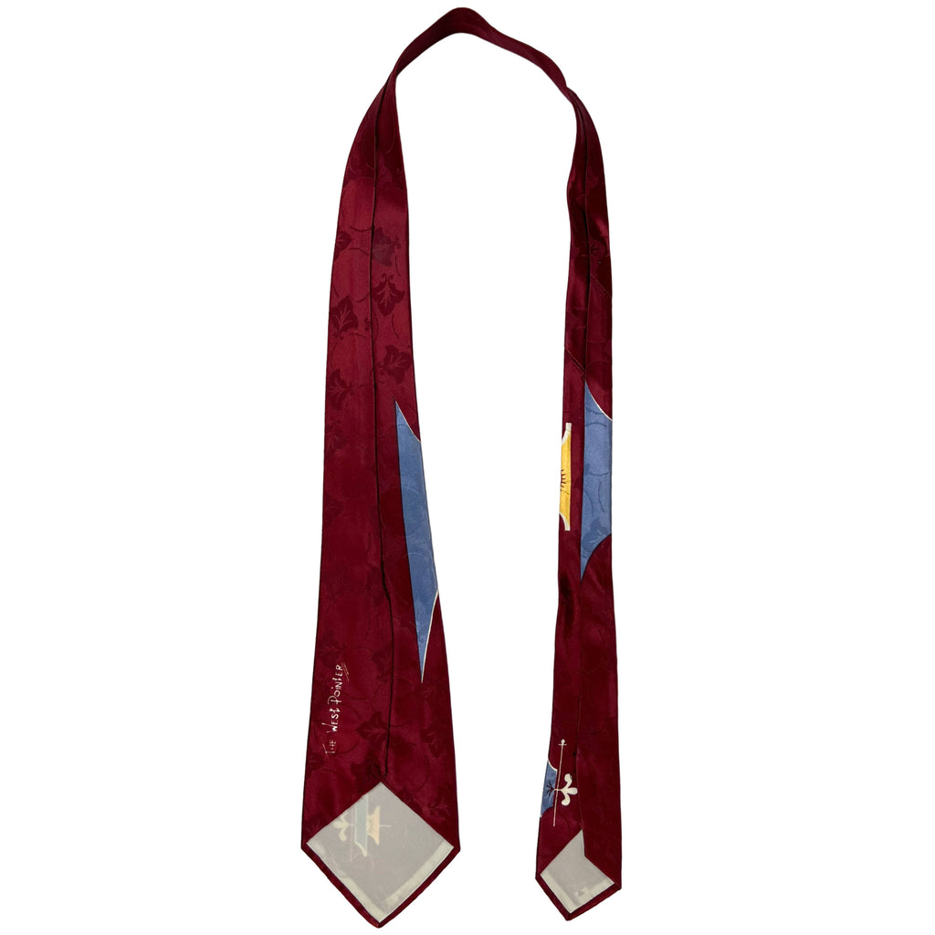 Modernistic 1940s Mens Tie The West Pointer Satin Necktie
