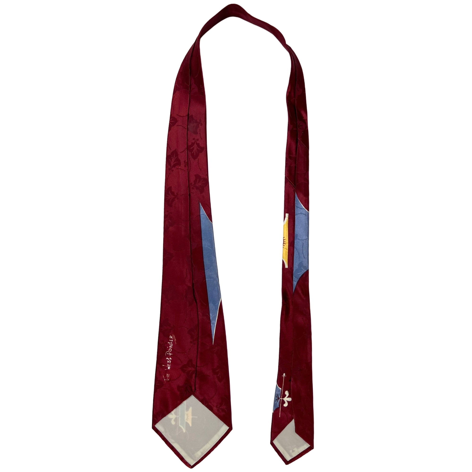 Modernistic 1940s Mens Tie The West Pointer Satin Necktie