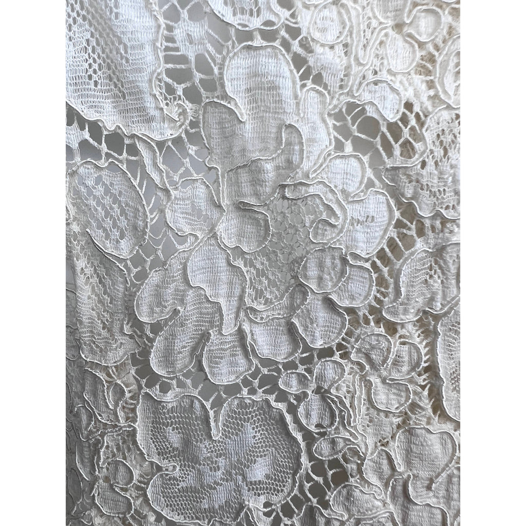 Vintage 1940s Lace Blouse Cream White Cotton Top Size M