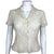 Vintage 1940s Lace Blouse Cream White Cotton Top Size M