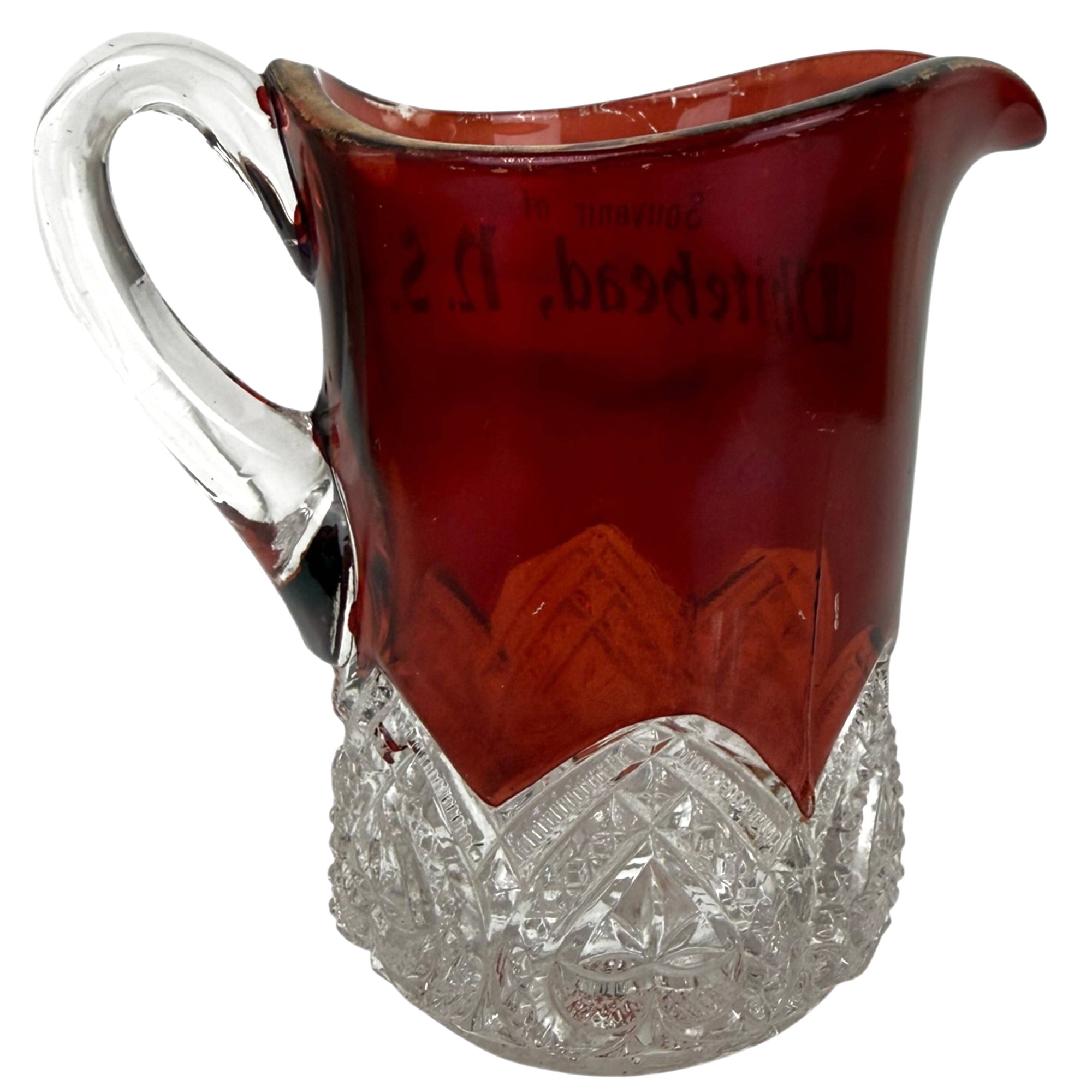 McKee No 139 Banded Hearts Ruby Flashed
