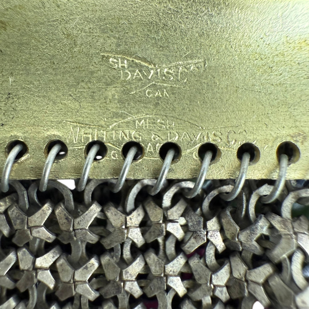 Antique 1920s Whiting & Davis Evening Bag Painted Mesh Purse