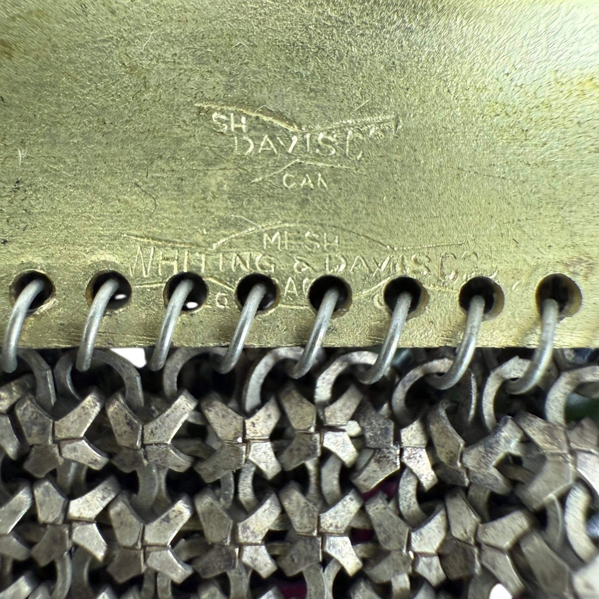 Antique 1920s Whiting & Davis Evening Bag Painted Mesh Purse