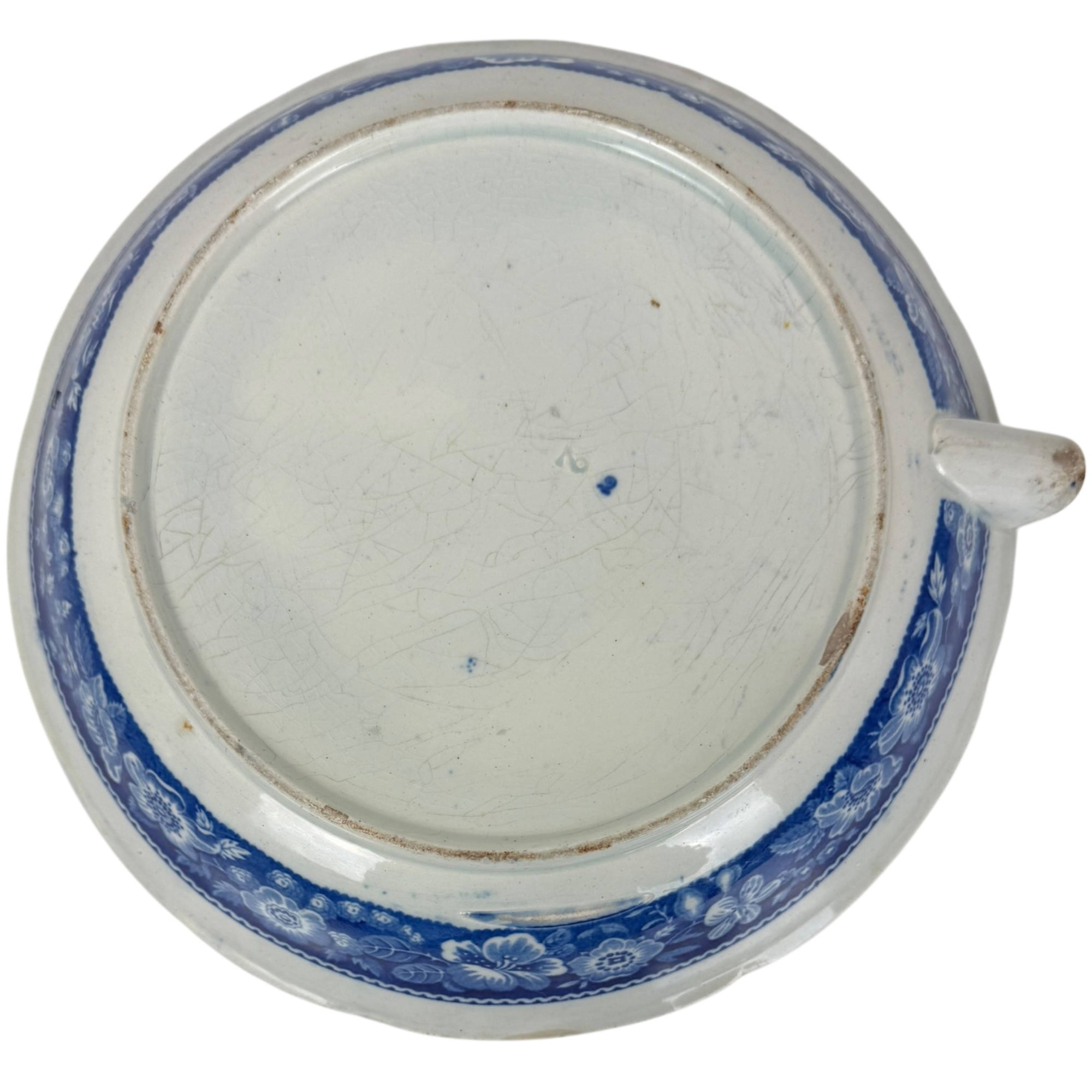 Antique Staffordshire Pearlware Warming Plate Wild Rose Pattern c 1830