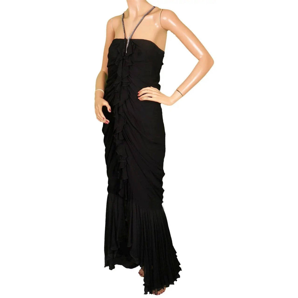 angled view of 1970s evening gown by William Travilla