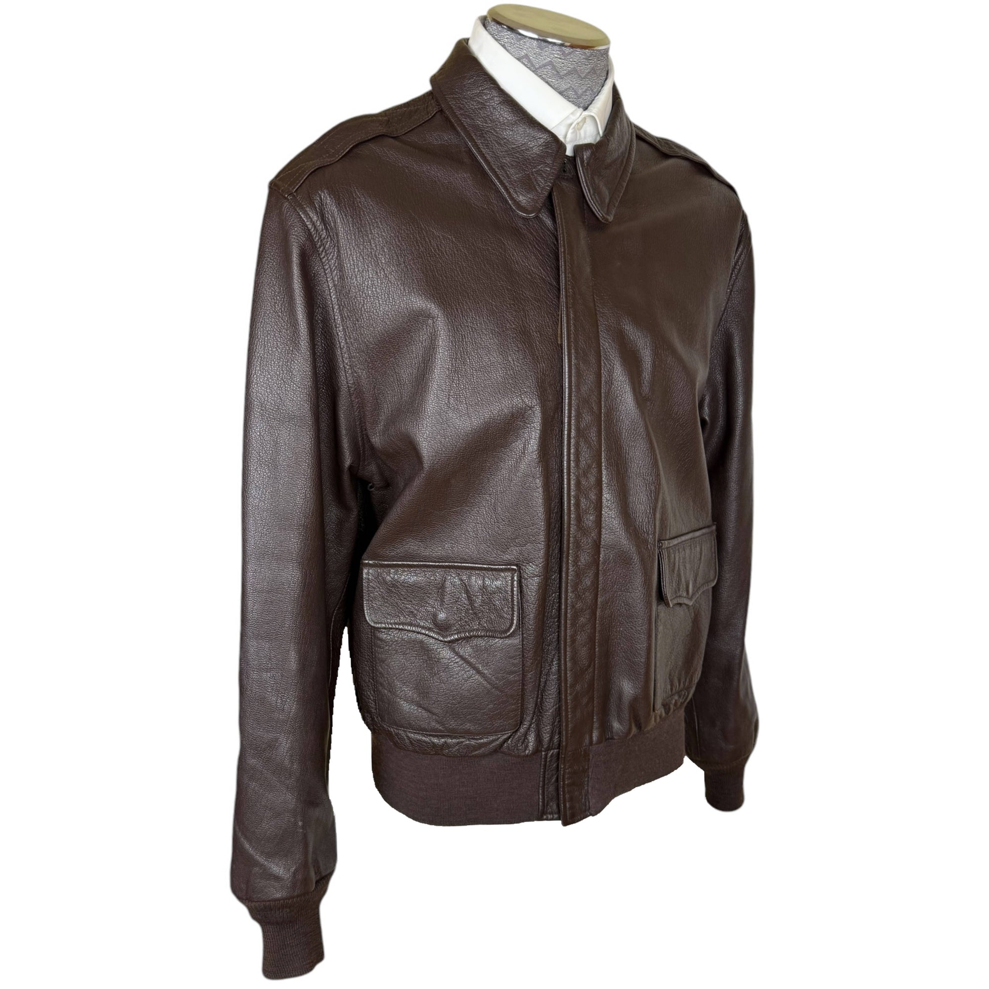 Vintage Leather A2 Flight Jacket 1980s Willis & Geiger NY Size 42
