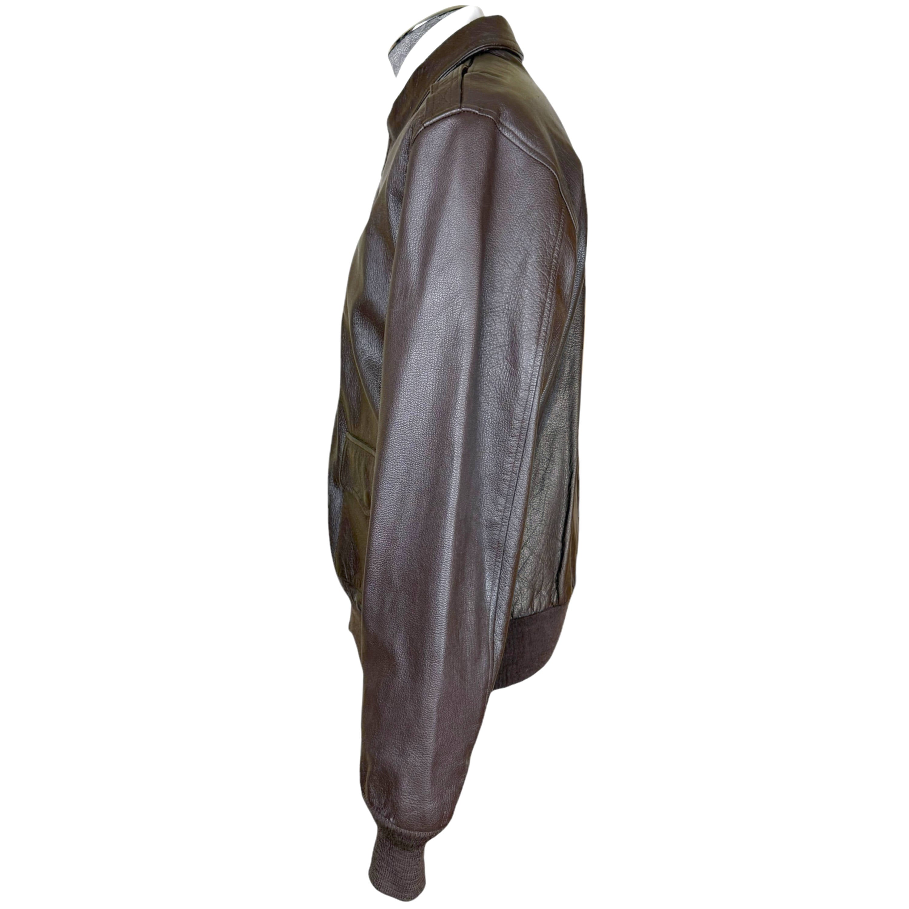 Vintage Leather A2 Flight Jacket 1980s Willis & Geiger NY Size 42