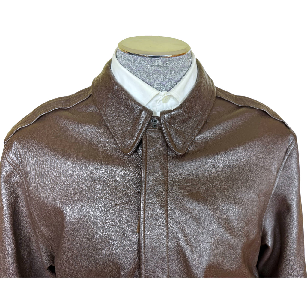 Vintage Leather A2 Flight Jacket 1980s Willis & Geiger NY Size 42