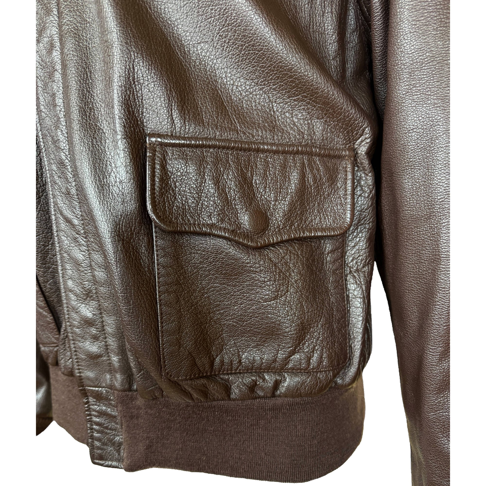 Vintage Leather A2 Flight Jacket 1980s Willis & Geiger NY Size 42