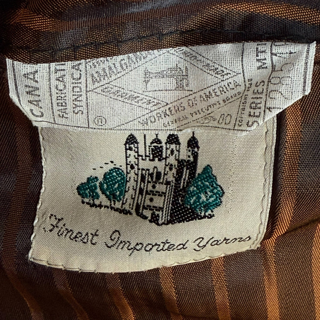 Vintage 1960s Shiny Suit Brown Pinstripe Suit Men’s Size L