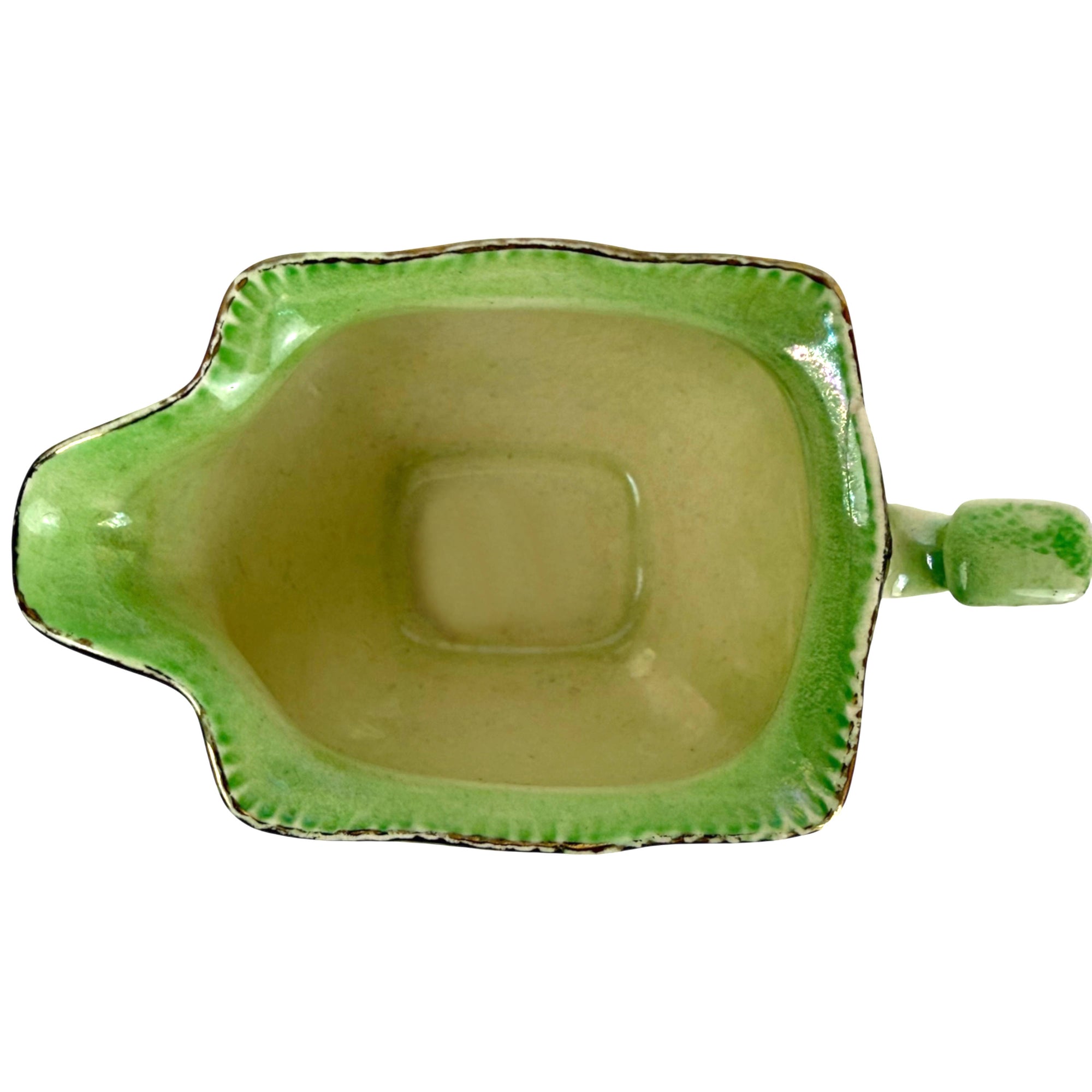 Royal Winton green lustre creamer interior