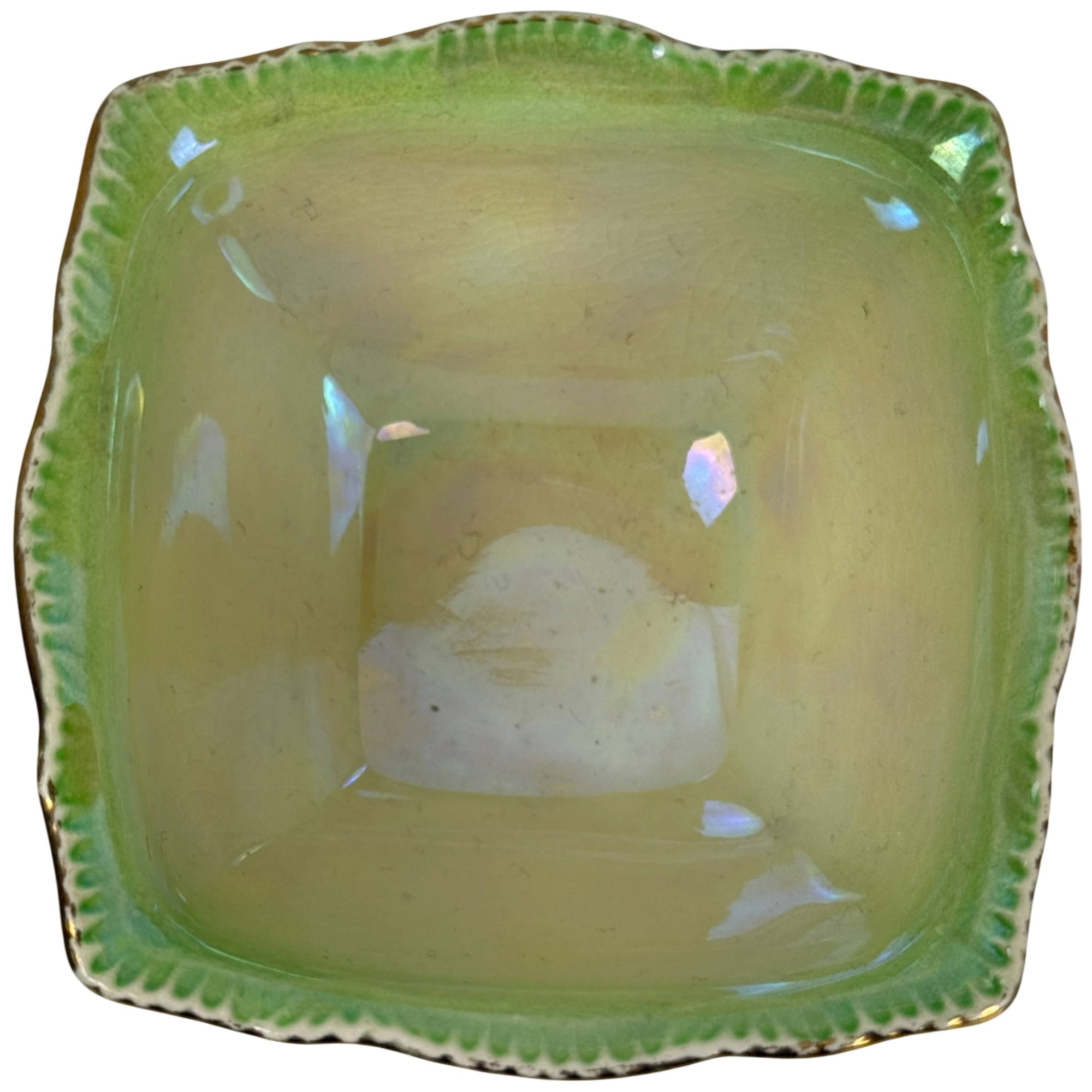 Royal Winton green lustre sugar bowl interior