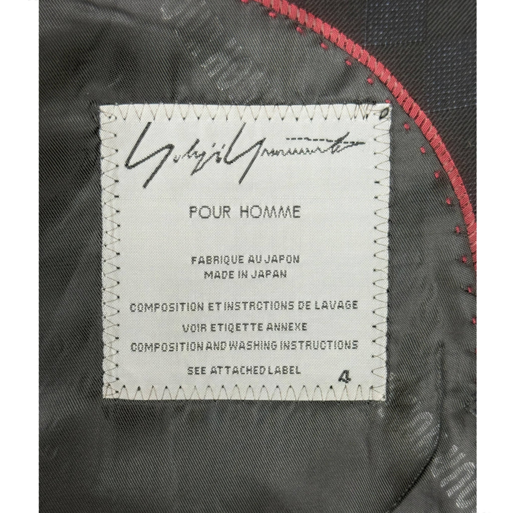 Yohji Yamamoto Pour Homme Suit Check Wool 40 Made in Japan