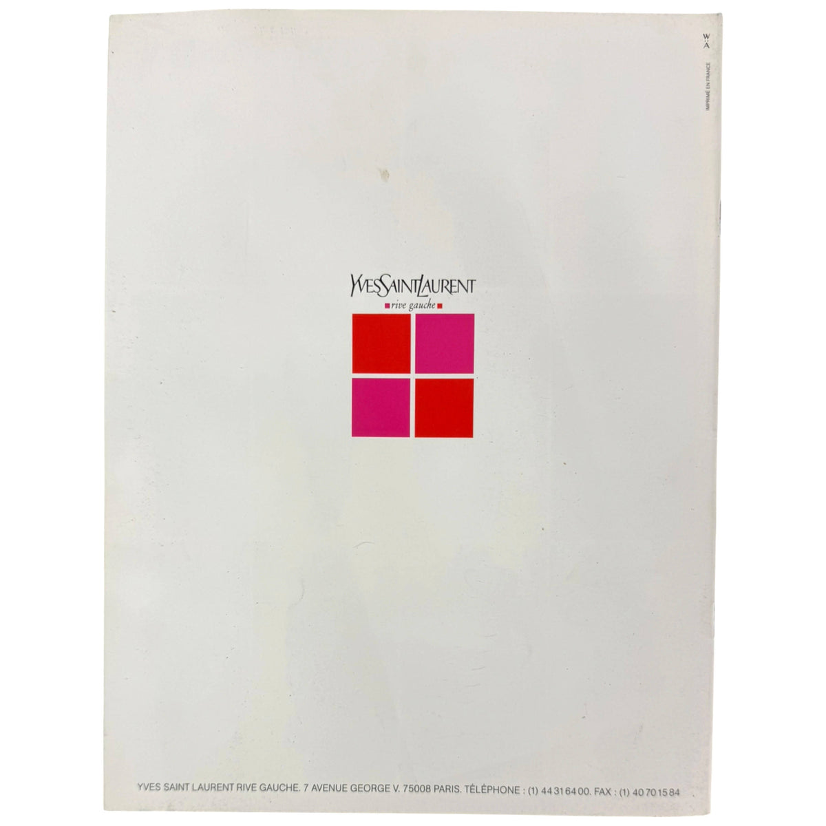 Yves Saint Laurent Rive Gauche 1994 lookbook back cover