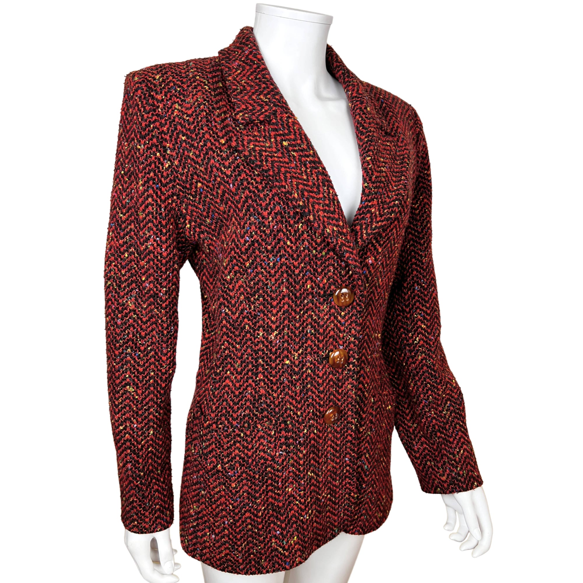 Vintage 1990s Yves St Laurent Encore Tweed Jacket Ladies US 12