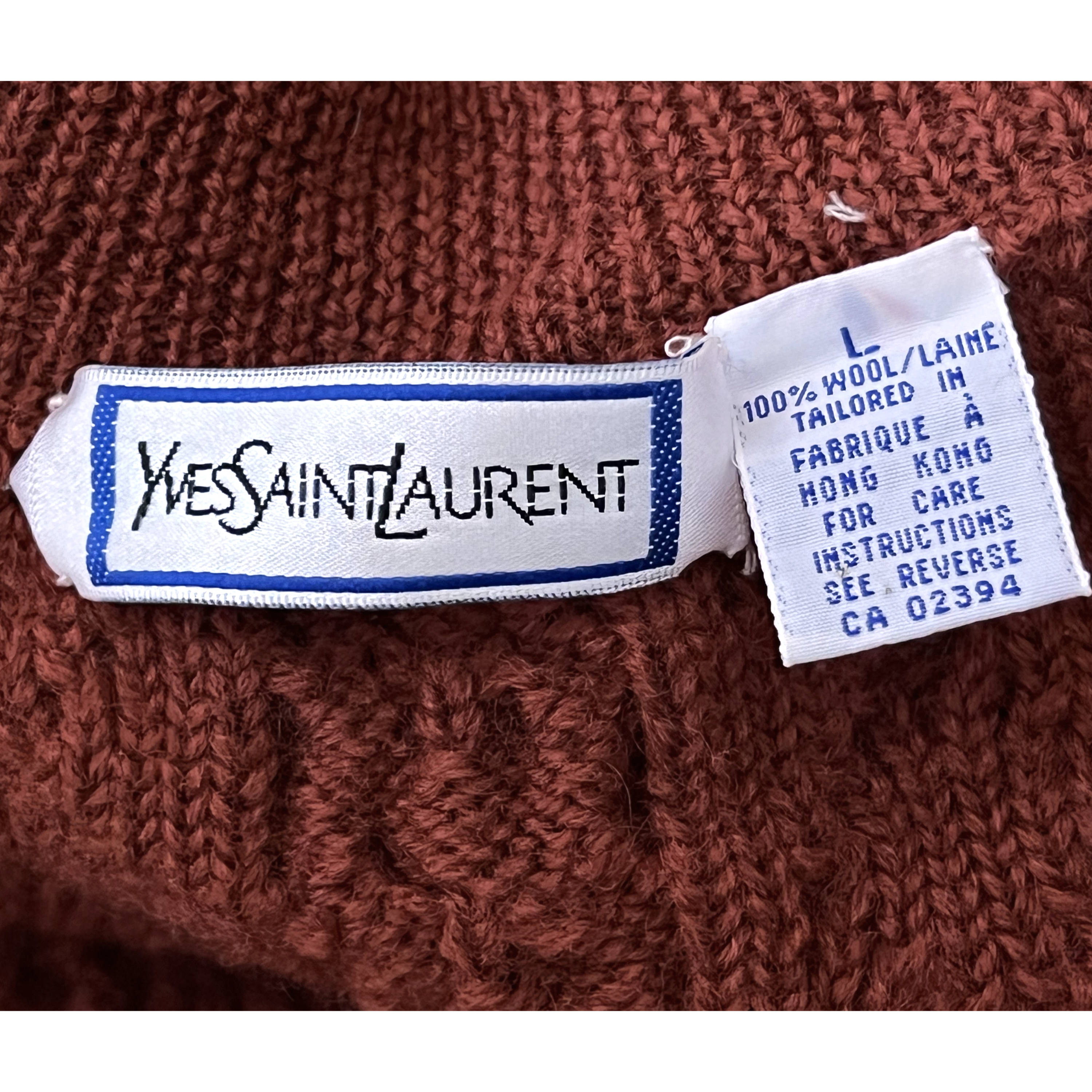1980s Vintage Yves Saint Laurent Mens Pullover Sweater Sz L
