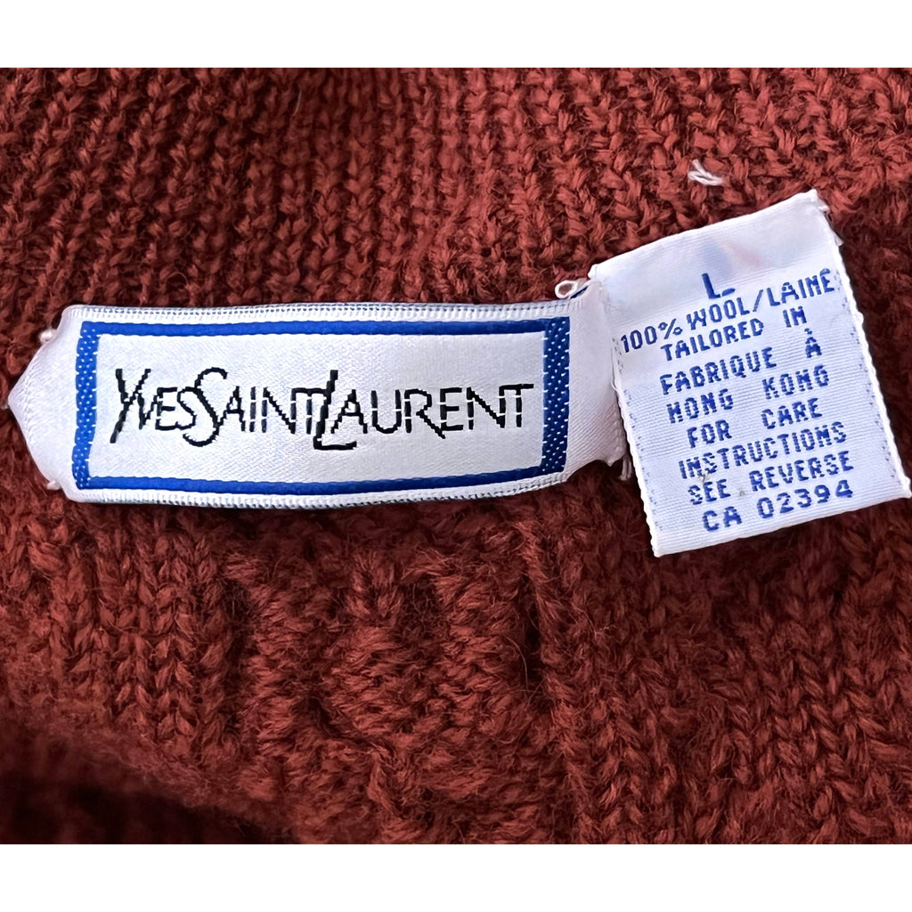 1980s Vintage Yves Saint Laurent Mens Pullover Sweater Sz L