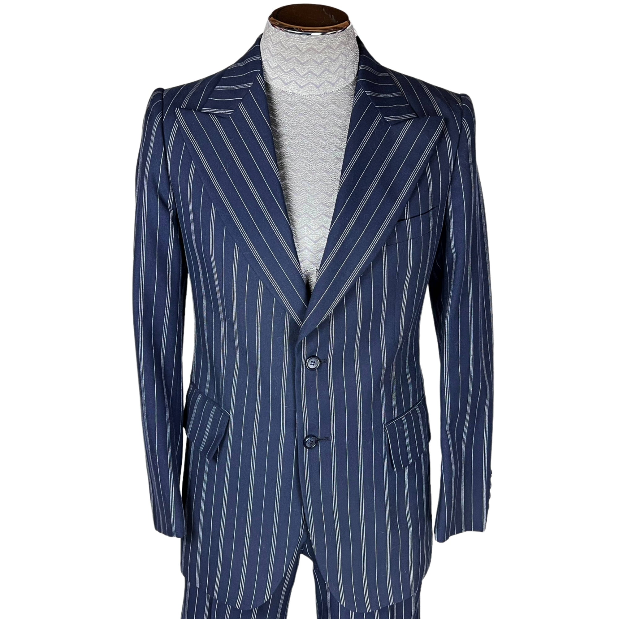 1970s Vintage Yves Saint Laurent Suit Pinstripe Wool France