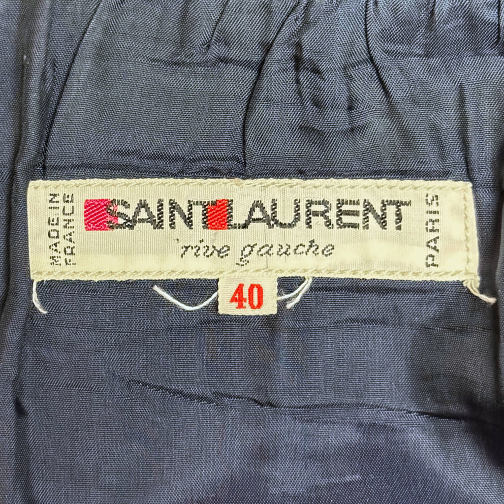 Original Saint Laurent Rive Gauche Made in France clothing label marked French size 40