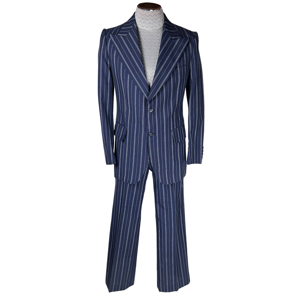 1970s Vintage Yves Saint Laurent Suit Pinstripe Wool France