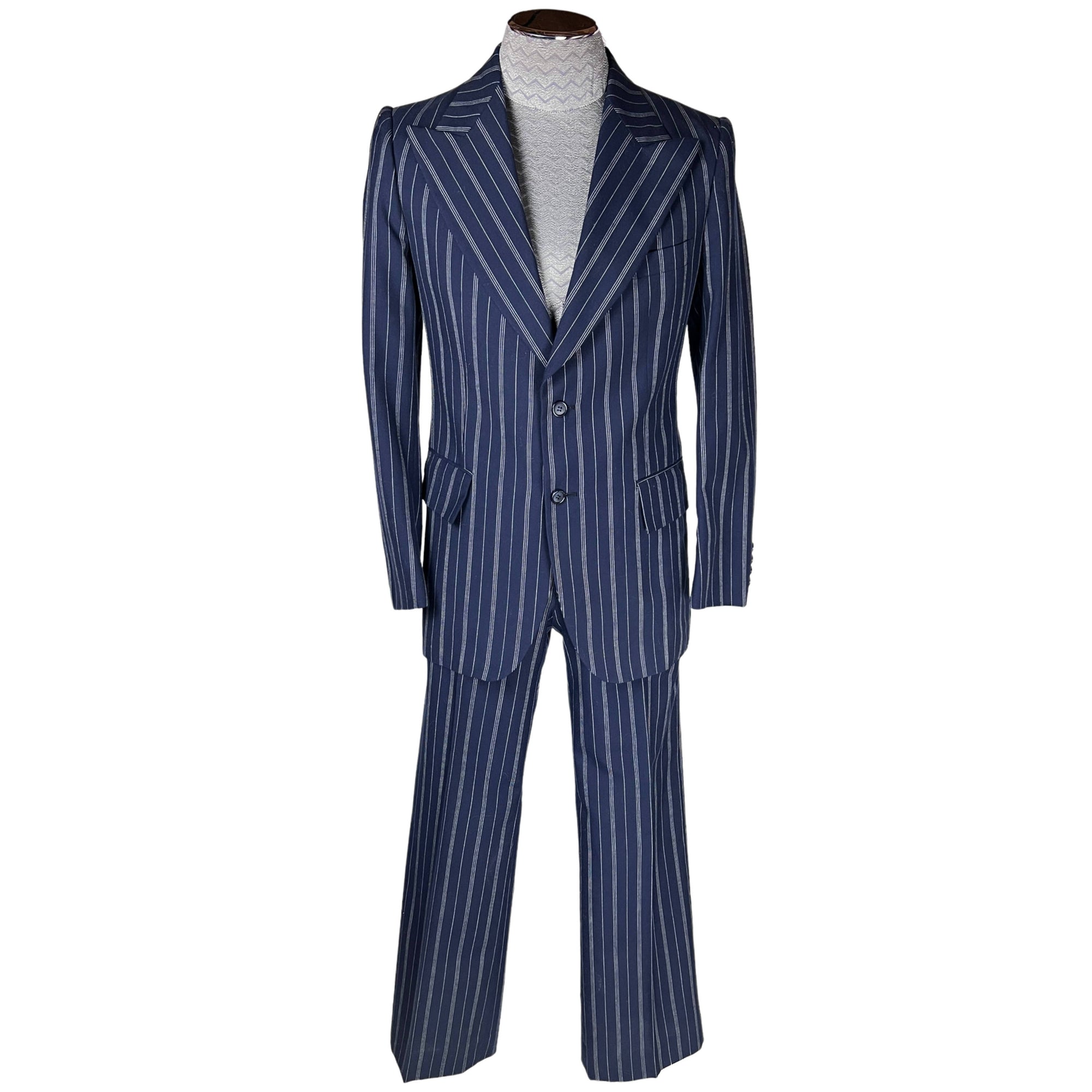 1970s Vintage Yves Saint Laurent Suit Pinstripe Wool France