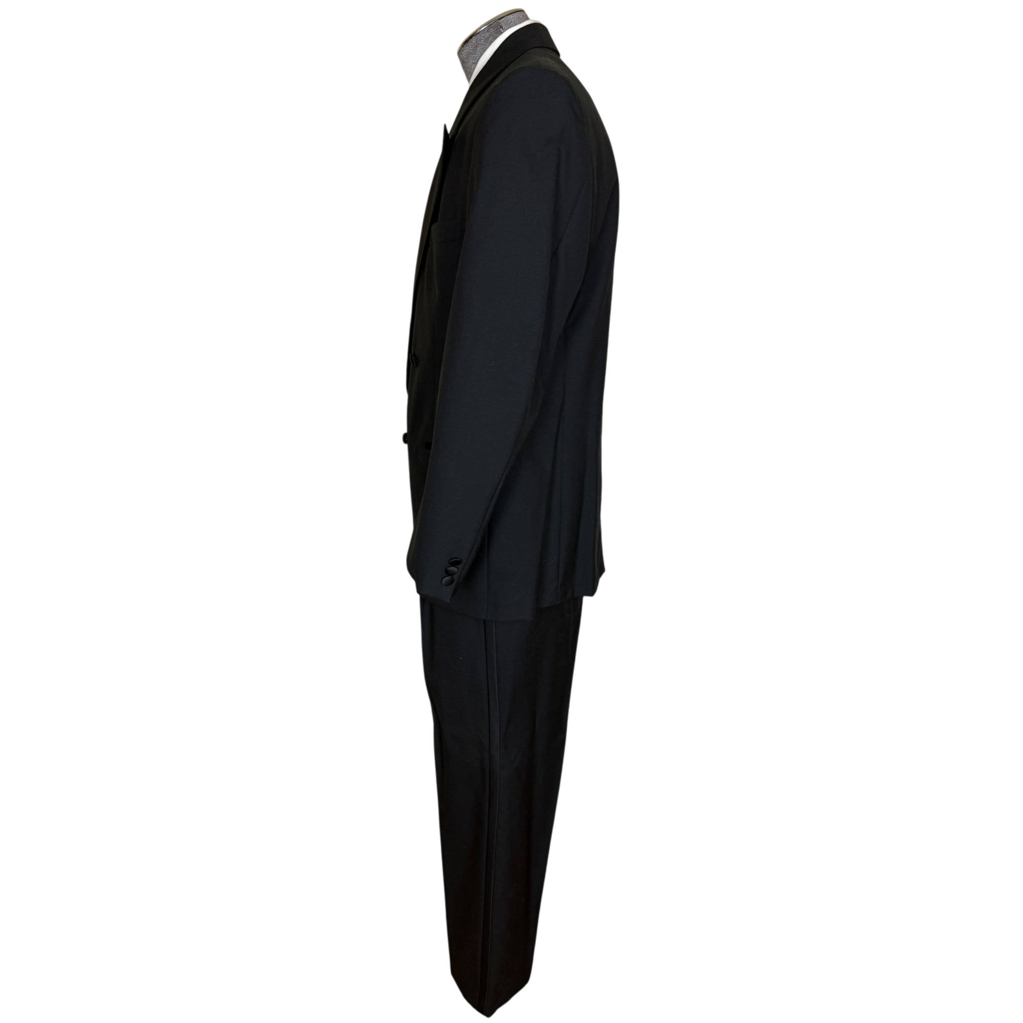 side view of 1980s Yves Saint Laurent tuxedo