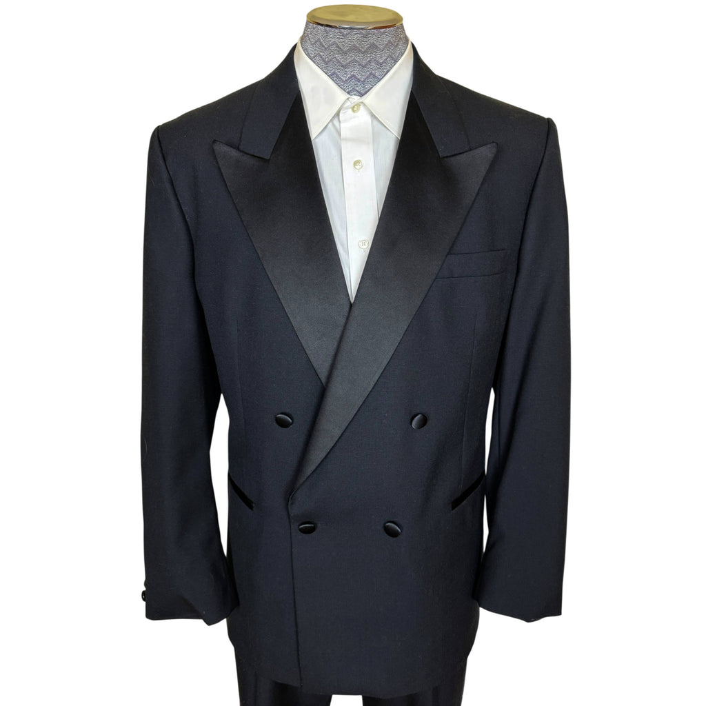 An Yves Saint Laurent men's double-breasted tuxedo jacket dating to the 1980s
