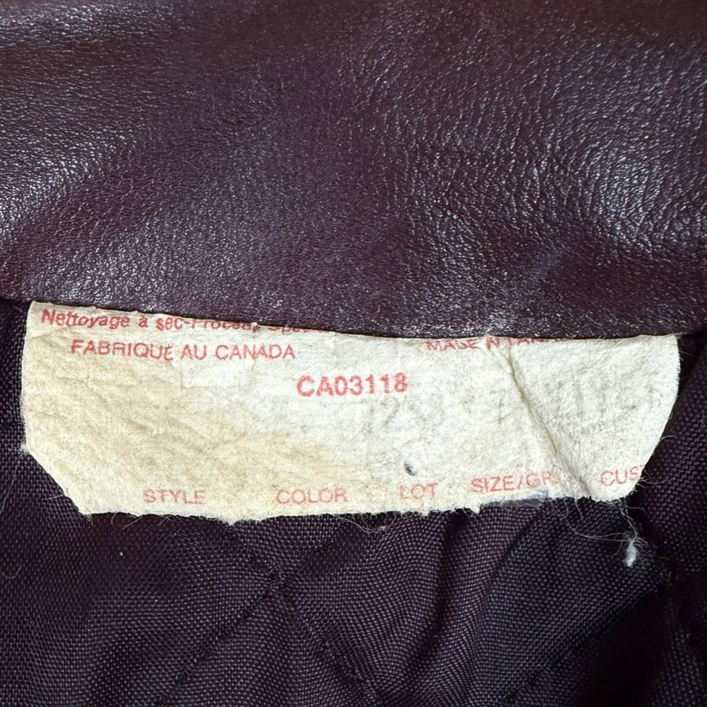 Vintage 1970s Leather Trench Coat Made in Canada Ladies Small