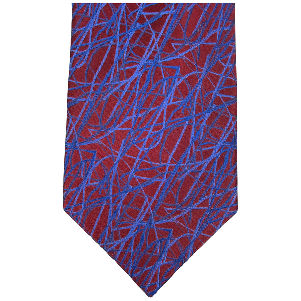 Zilli blue and red woven silk tie detail
